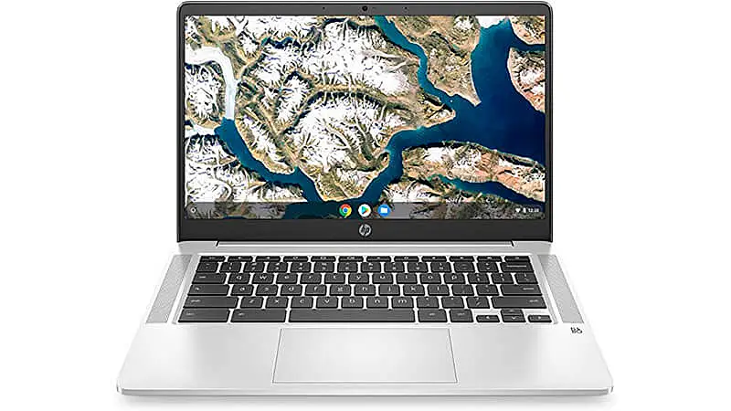 imagem de um Chromebook HP na cor prata