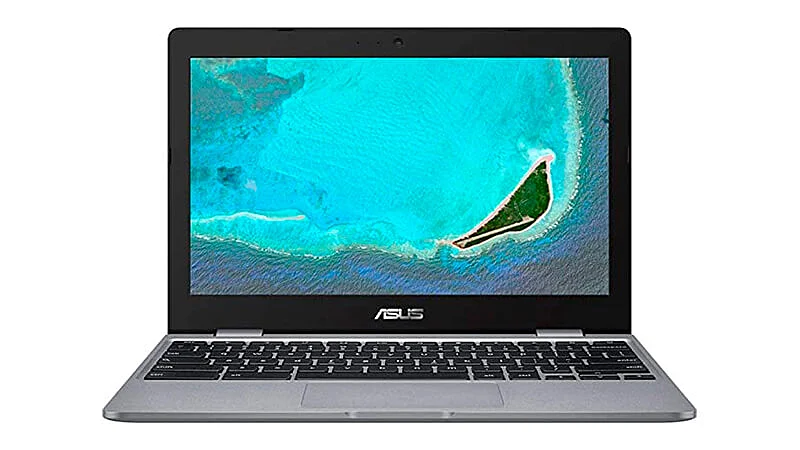imagem de um Chromebook Asus na preta e prata