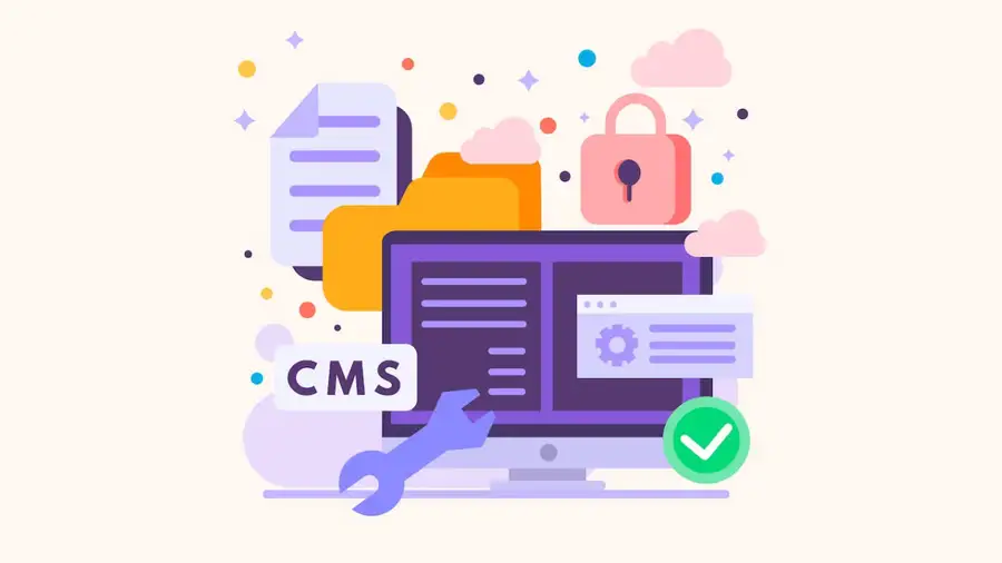 Ilustación conceptual de herramientas CMS