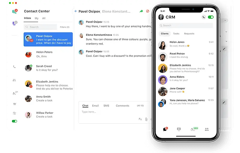 JivoChat software interface