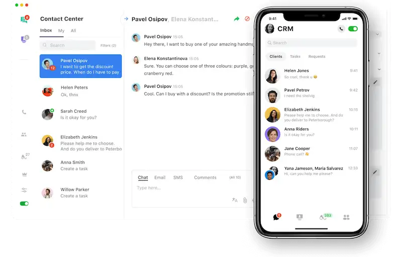 JivoChat software interface