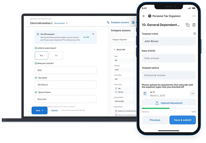 TaxDome software interface