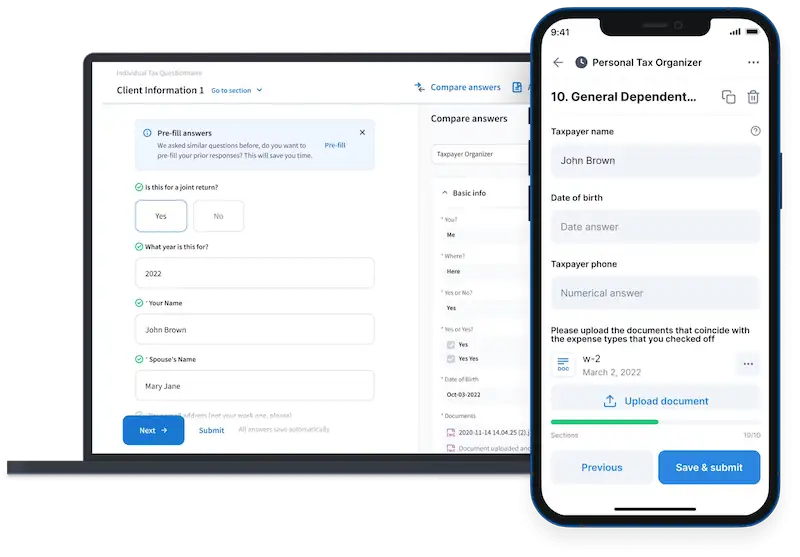 TaxDome software interface