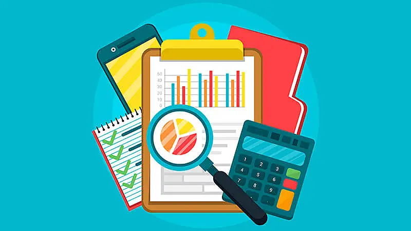 Imagem com vários documentos e pastas