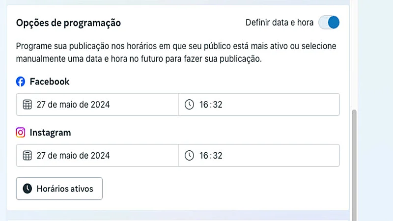 Captura de tela do Meta Business Suite