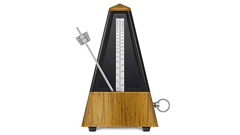 metrônomo físico marcando o tempo