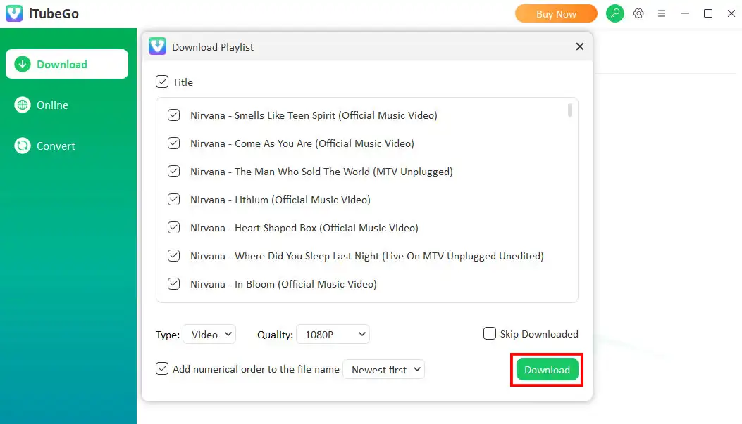 Captura de tela do iTubeGo