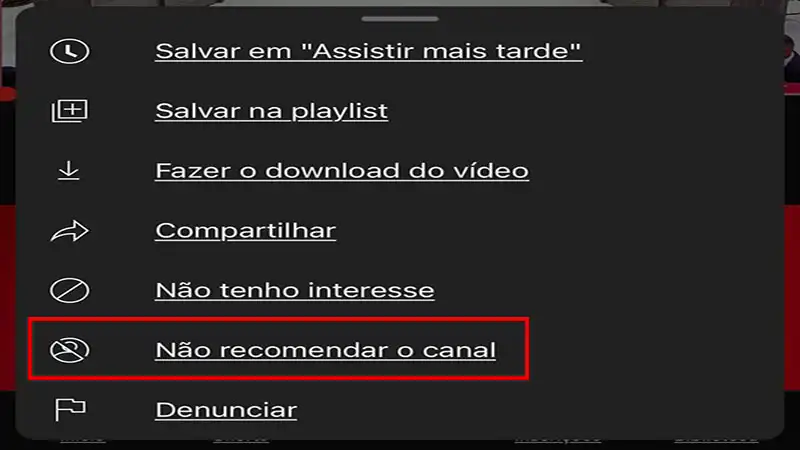 Captura de tela do YouTube iPhone