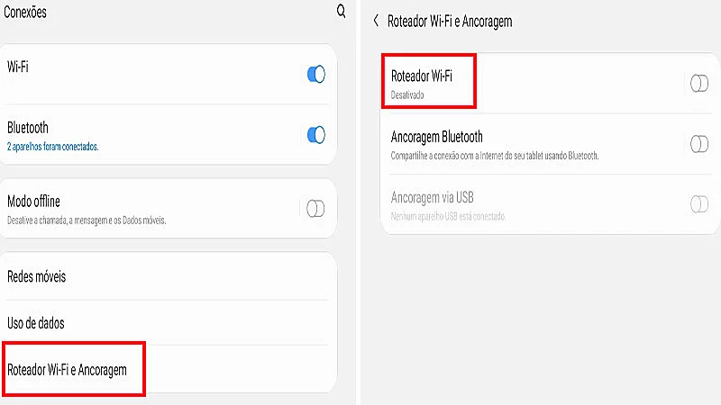 Captura de tela do Android