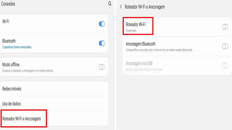 Captura de tela do Android