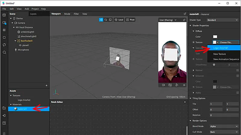 Oitavo passo de como criar um efeito no Instagram