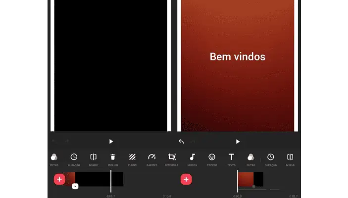 Printscreen do Inshot para fazer vídeos com efeito de gif