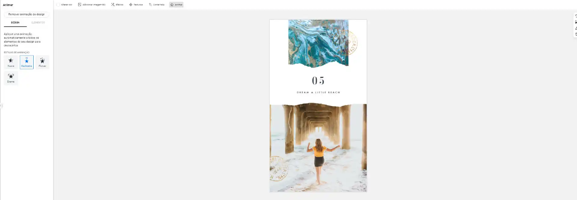 PrintScreen de como animar elementos Canva