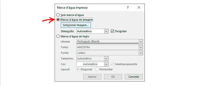 Passo a passo de como adicionar marca d'água no Word, parte 4