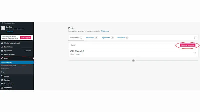 imagem que mostra como públicar um artigo no WordPress