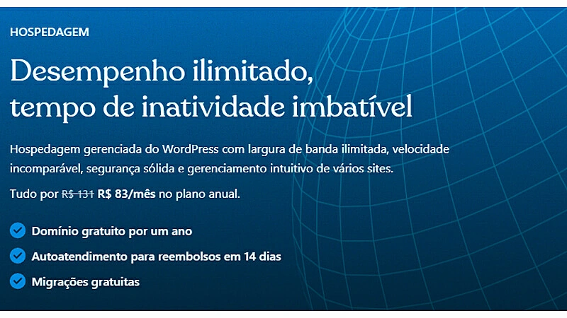 imagem que mostra alguns dos benéficos da hospedagem WordPress