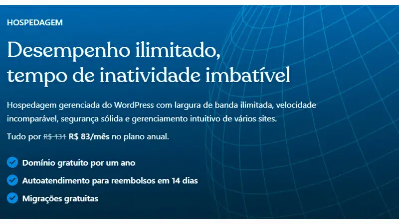 imagem que mostra alguns dos benéficos da hospedagem WordPress