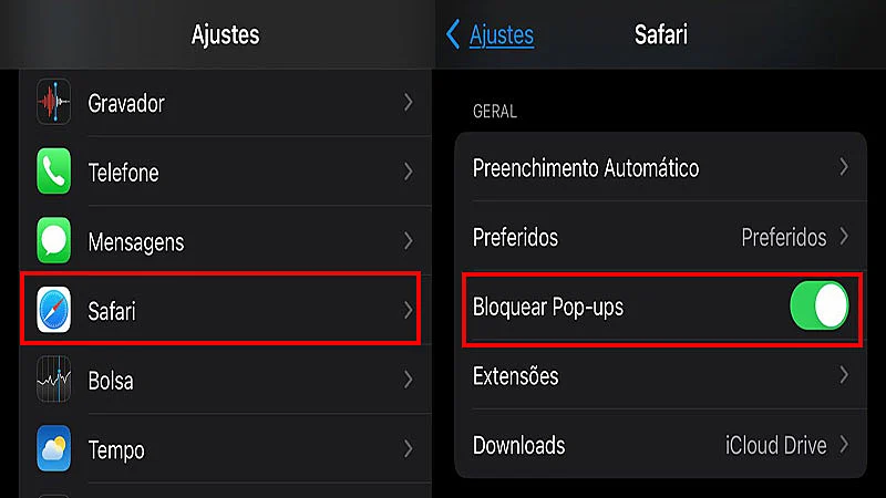 Captura de tela do iPhone