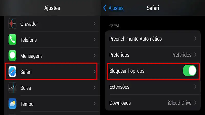 Captura de tela do iPhone