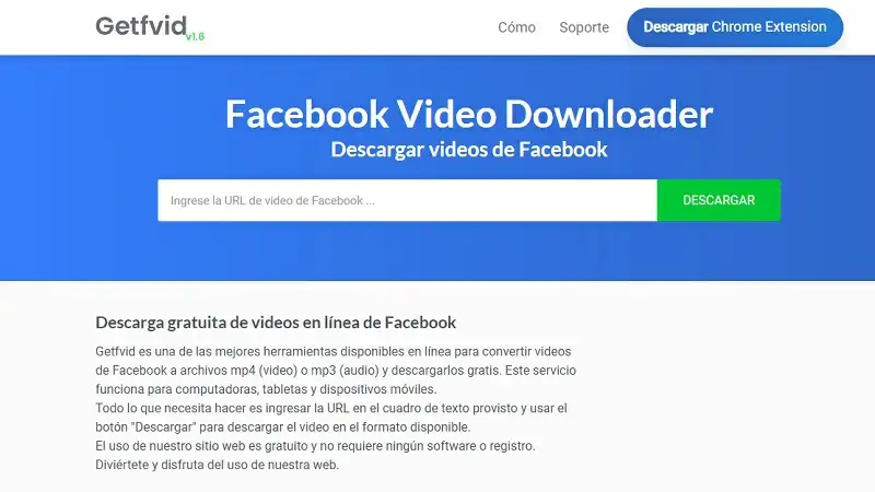 Getfvid como descargar un video de facebook