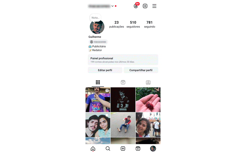 gif monstrando como desocultar comentario no instagram