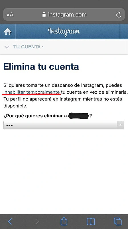 Cómo eliminar una cuenta de Instagram