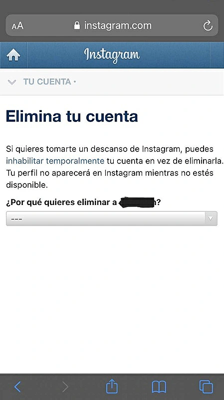 Cómo eliminar una cuenta de Instagram definitivamente desde un móvil