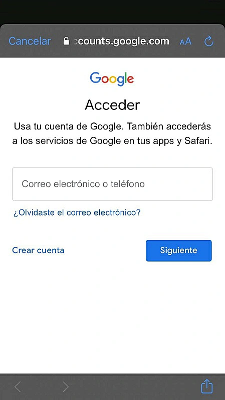 Iniciar sesión en Google