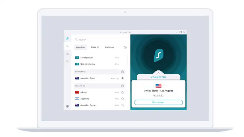 Captura do VPN Surfshark