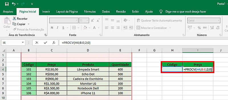 Captura de tela do passo 5 na ferramenta Excel