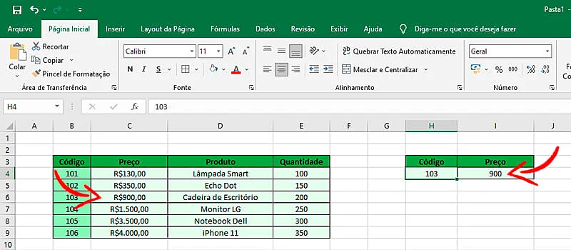 Captura de tela do passo 6 na ferramenta Excel
