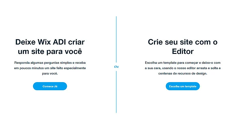 Como fazer um site com wix passo 2