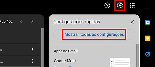 captura de tela do gmail