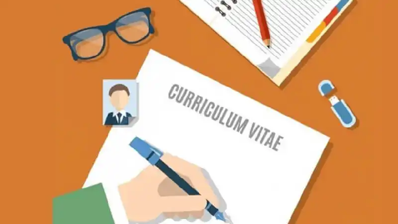Ilustración de alguien redactando un curriculum