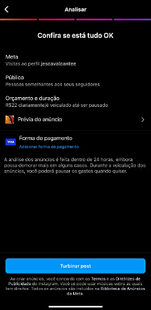 Captura de tela do Instagram