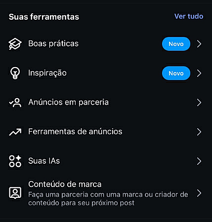 Captura de tela do Instagram