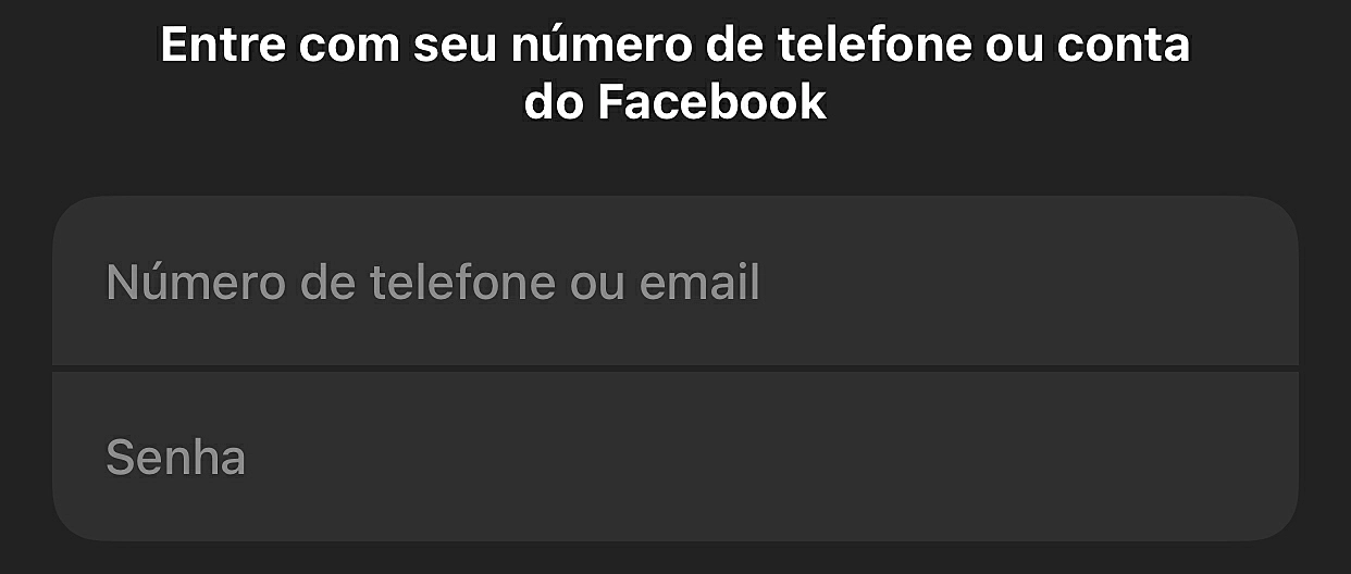Imagem da tela de login do Messenger com campo para preencher e-mail e senha