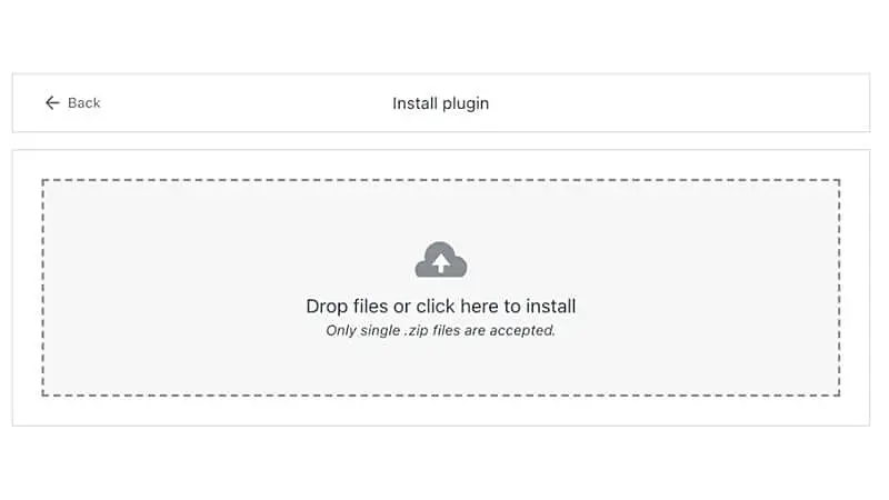 captura de tela que mostra como fazer o upload de um plugin no WordPress