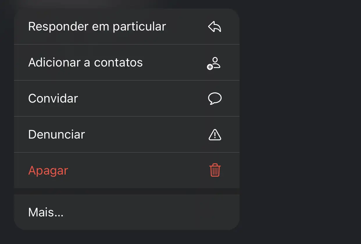Como mandar mensagem WhatsApp para número não salvo Recorte de um grupo de WhatsApp com opções de mensagem