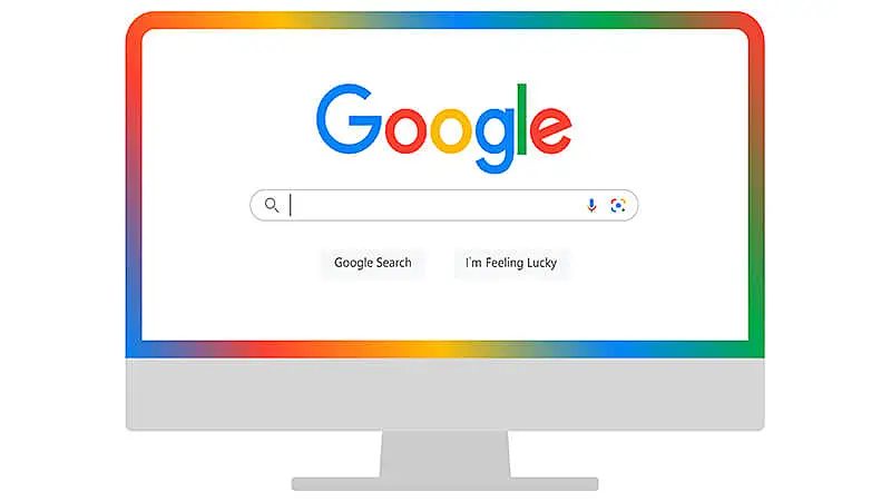 computador com a tela do google aberta