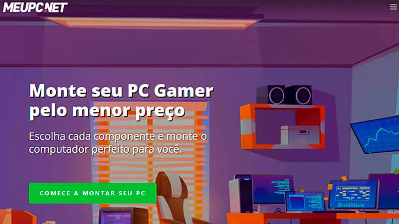 imagem que mostra a pagina inicial do site MeuPC.net