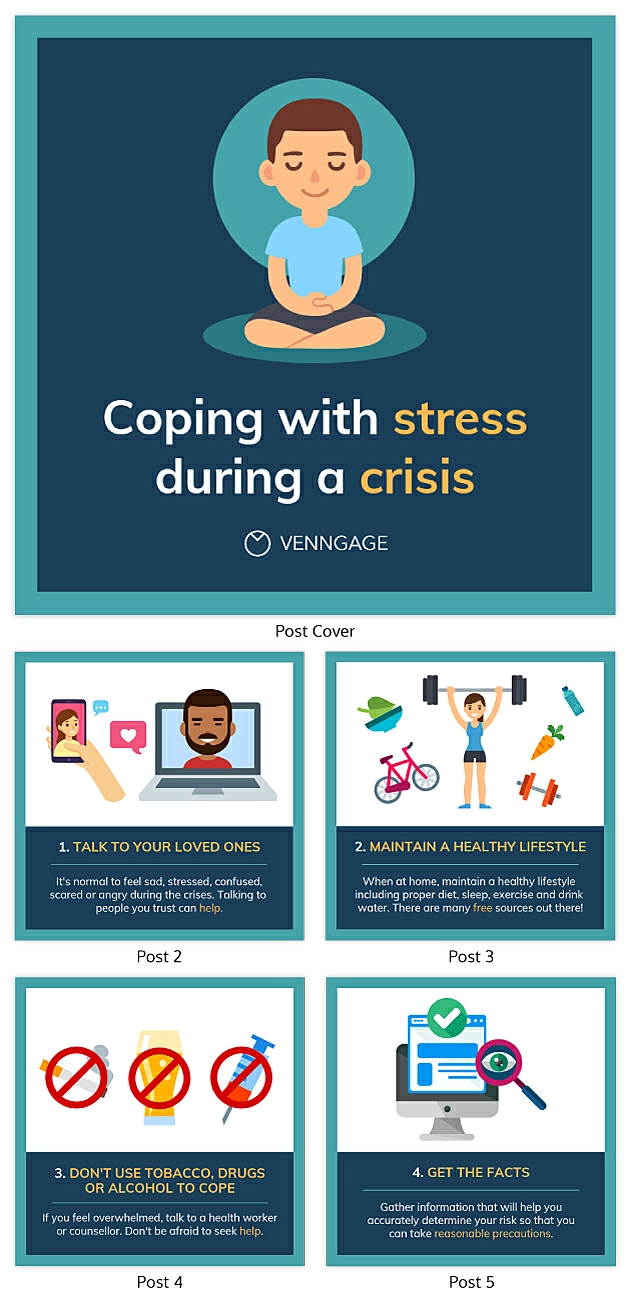 Infográfico como lidar com stress durante uma crise
