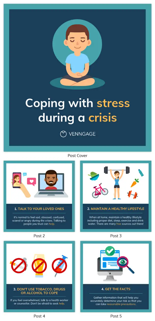 Infográfico como lidar com stress durante uma crise