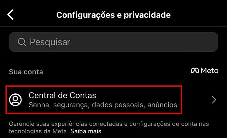 captura de tela do Instagram