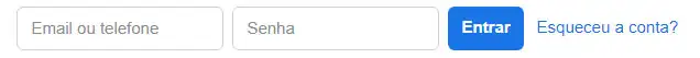 Captura da tela de login do Facebook