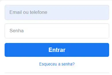 Captura da tela de login do Facebook