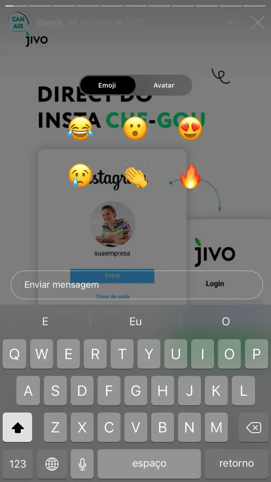 captura de tela do Instagram