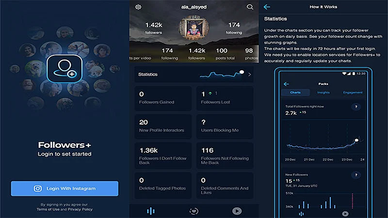 Captura de tela do Followers+