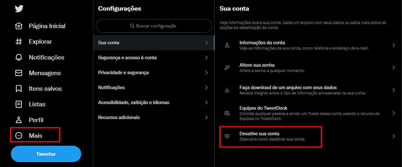 Captura de tela do Twitter