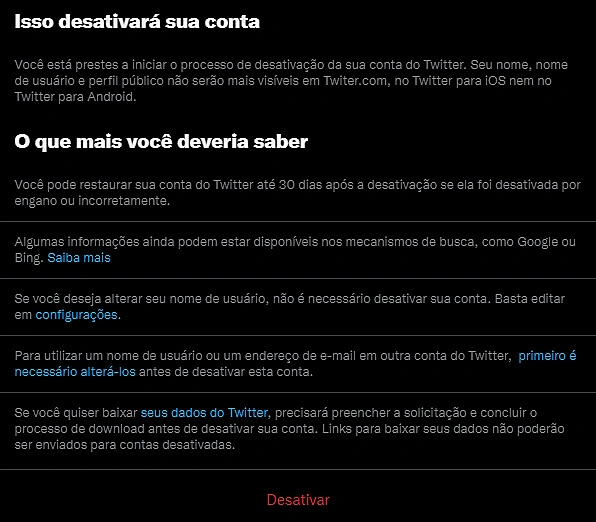Captura de tela do Twitter